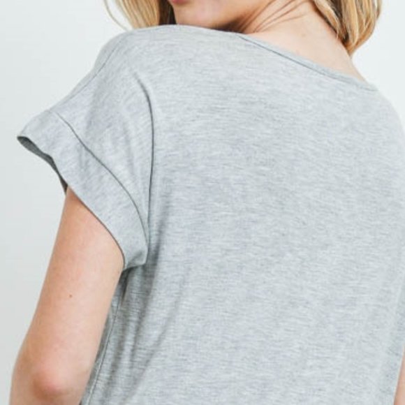 Side Slit T-Shirt Maxi Dress Gray - Picture 6 of 9